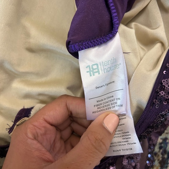 Tenth House Omega Dance Costume Style TH18109Size MA Adult Eggplant Jazz - Picture 11 of 12